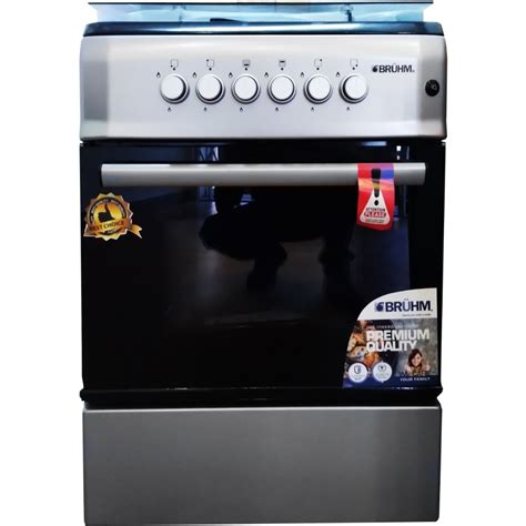 bruhm gas cooker bgc 6640g2 silver 60x60